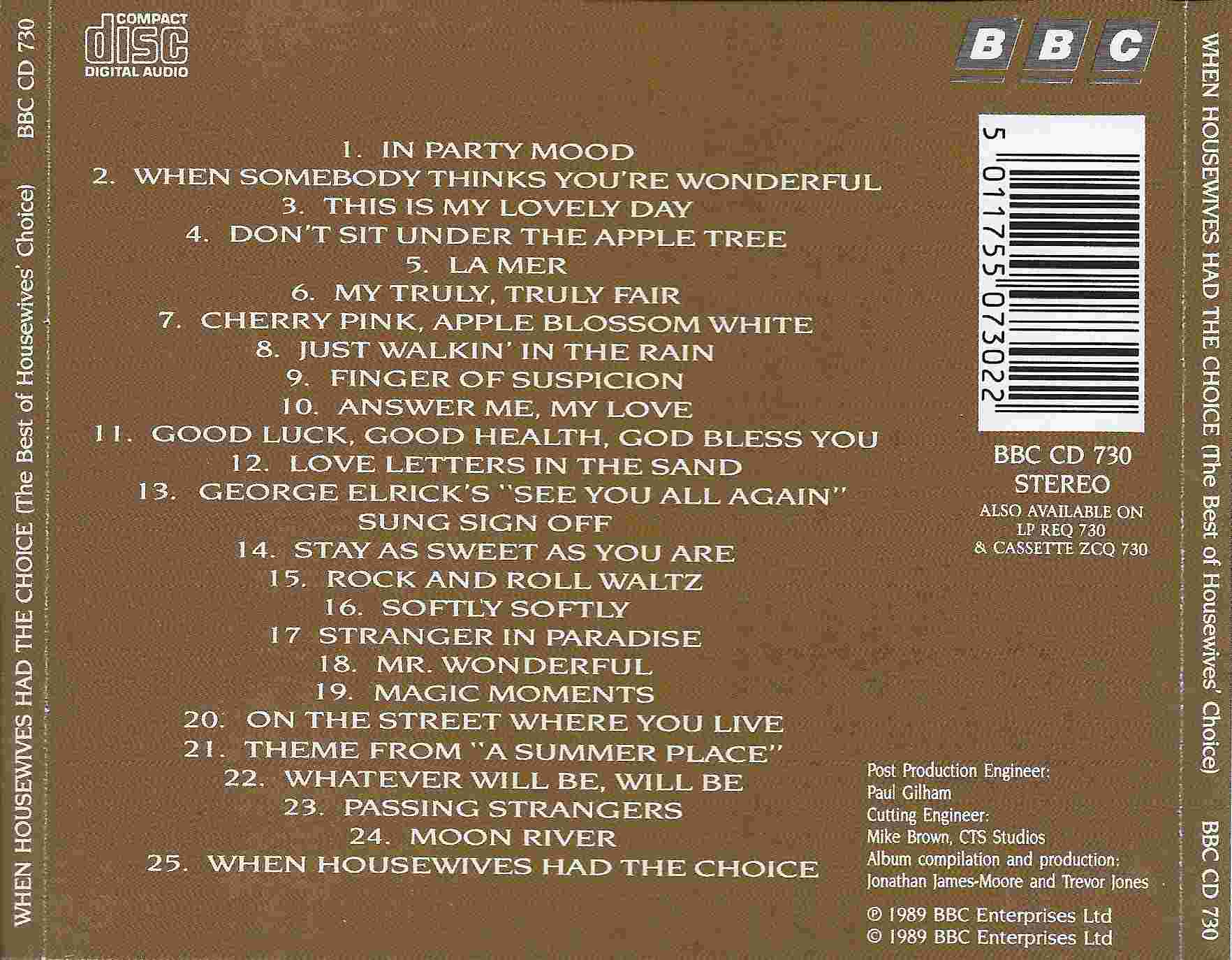 Back cover of BBCCD730